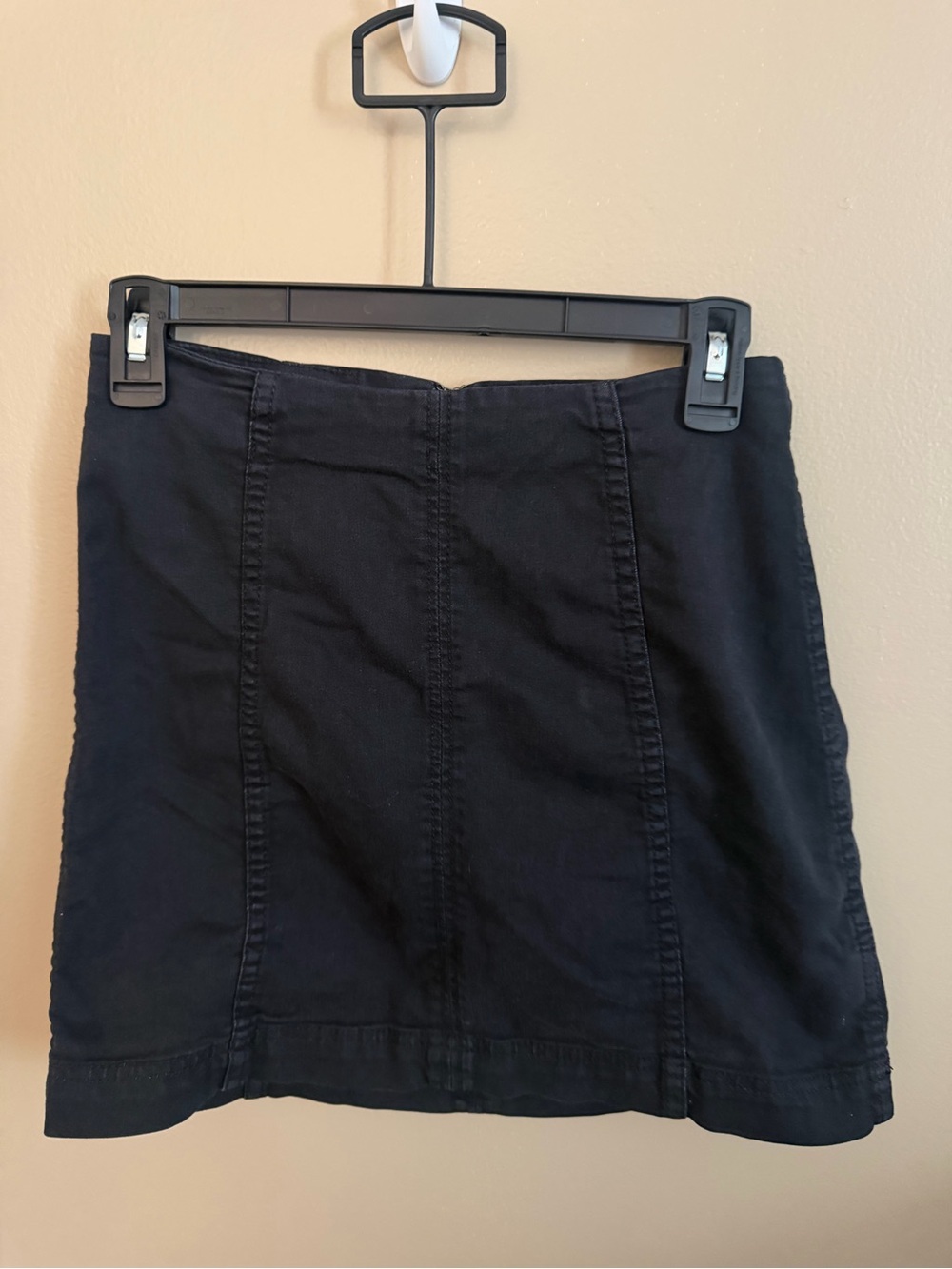 Free People Black Mini Skirt with Panel Seams